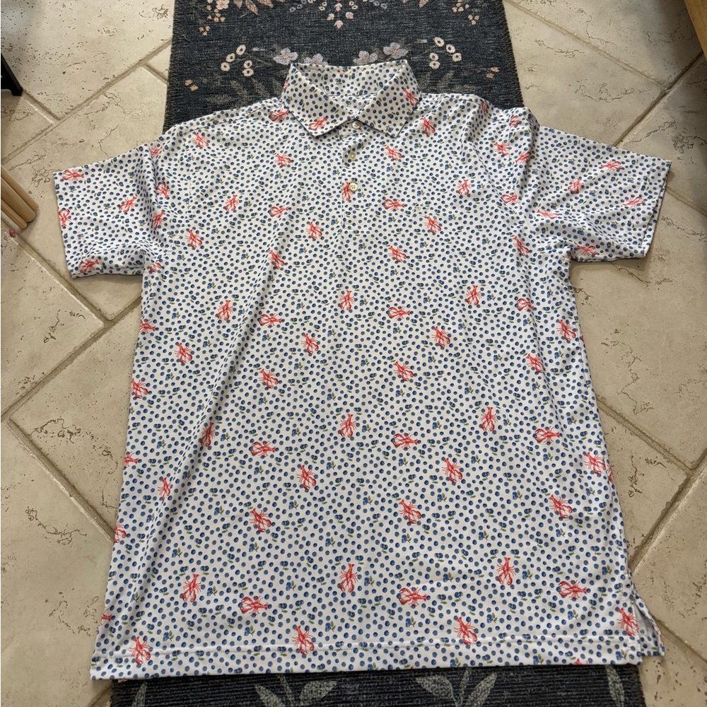 Rhoback the Lobstah Blueberry Mens Short Sleeve Polo